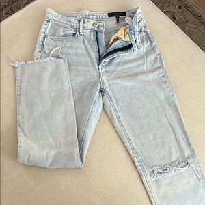 Rag & Bone Blue Straight Leg Jeans Distressed Casual